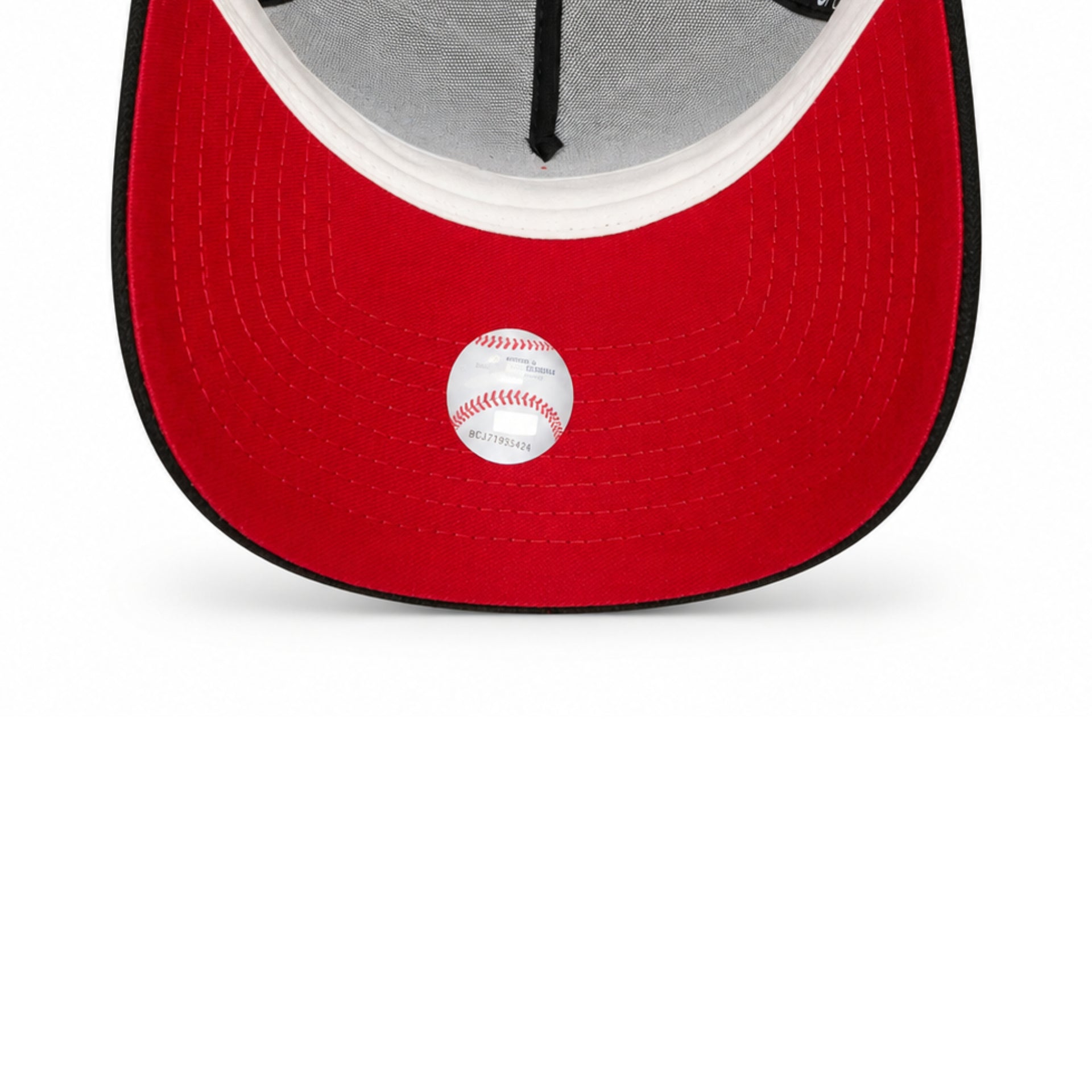 New Era New York Yankees Black Red Outlined 9FORTY A-Frame Snapback Hat red under visor view