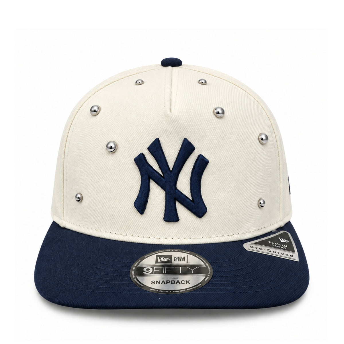 New Era New York Yankees Charms Chrome Navy 9FIFTY A-Frame Snapback Hat front view
