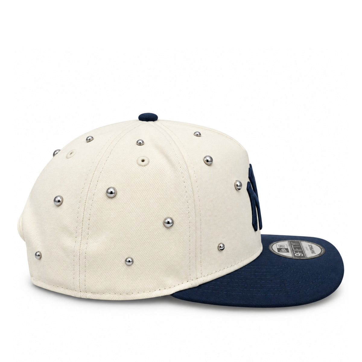 New Era New York Yankees Charms Chrome Navy 9FIFTY A-Frame Snapback Hat side view