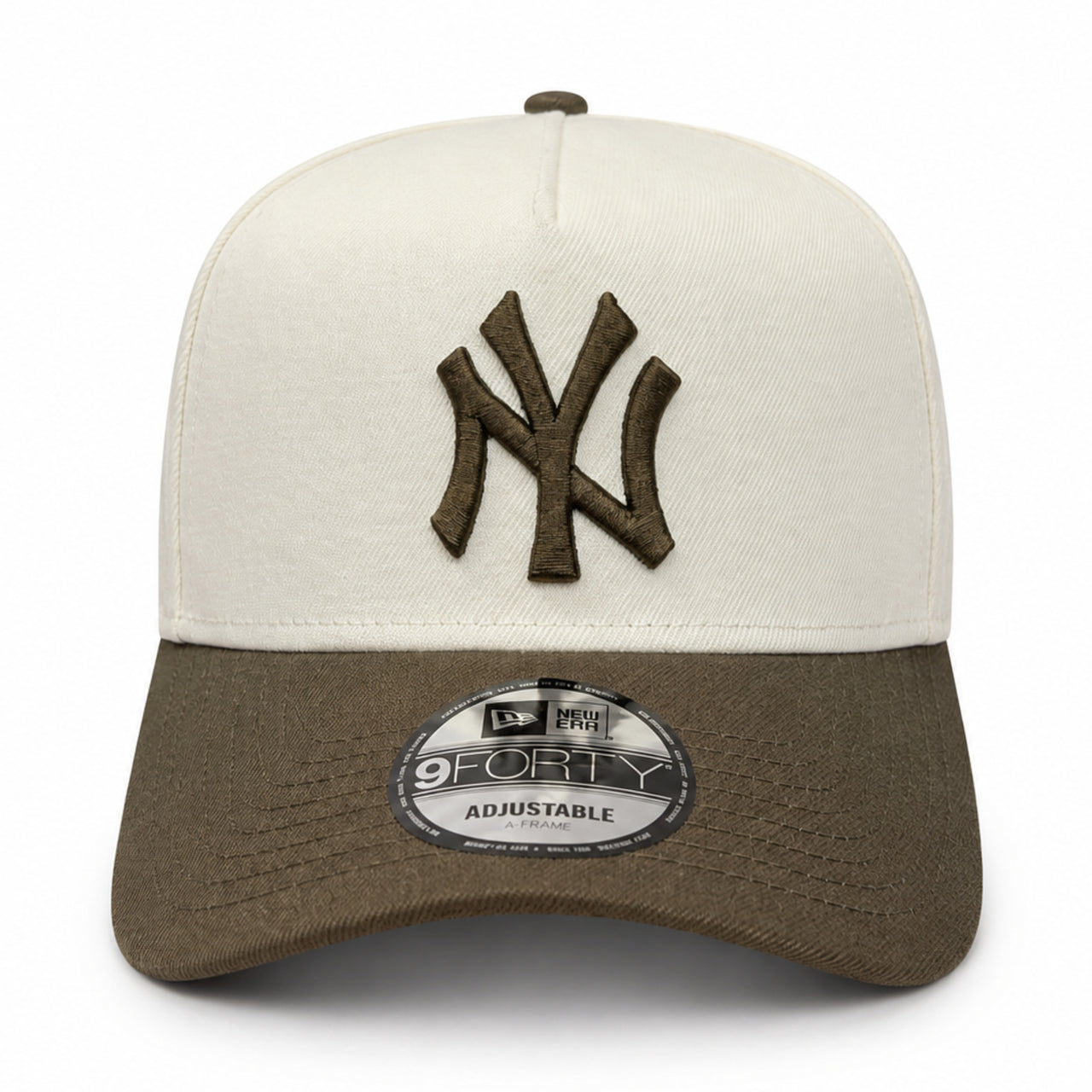 New Era New York Yankees Chrome Walnut Brown 9FORTY A-Frame Snapback Hat front view