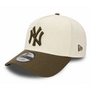 New Era New York Yankees Chrome Walnut Brown 9FORTY A-Frame Snapback Hat front angle view
