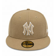 New Era New York Yankees NY 59FIFTY Fitted Hat - Khaki/White Outlined front view