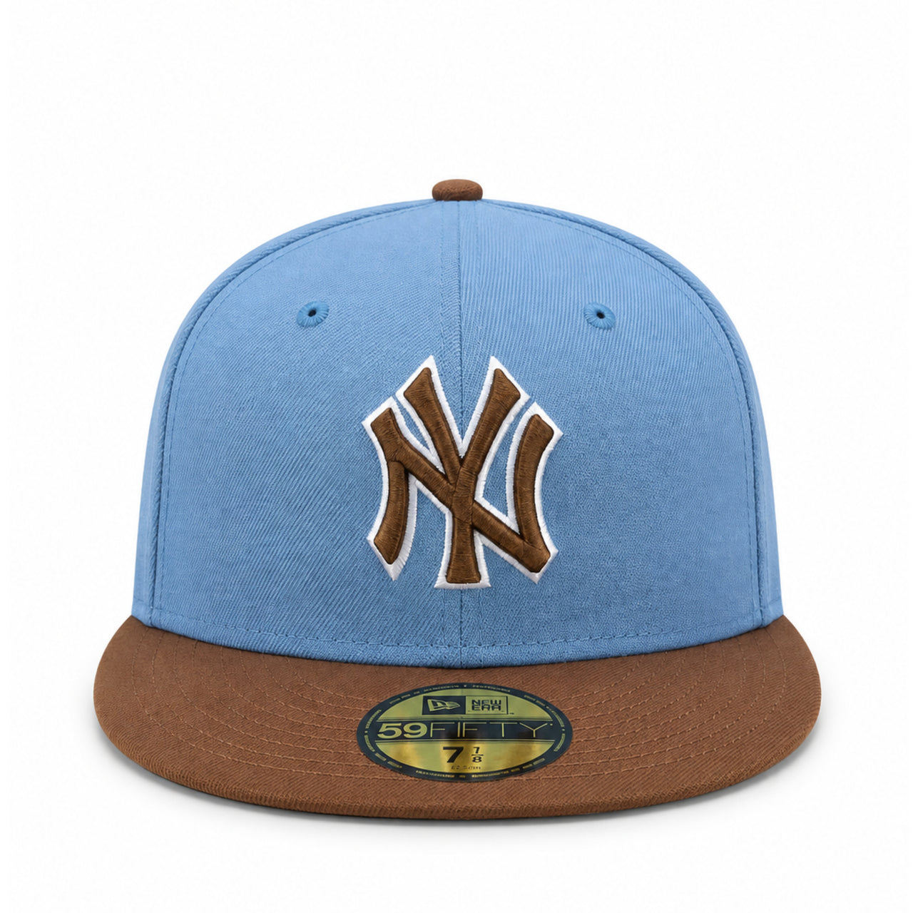 New Era New York Yankees Light Blue/Brown 59FIFTY Fitted Hat front view