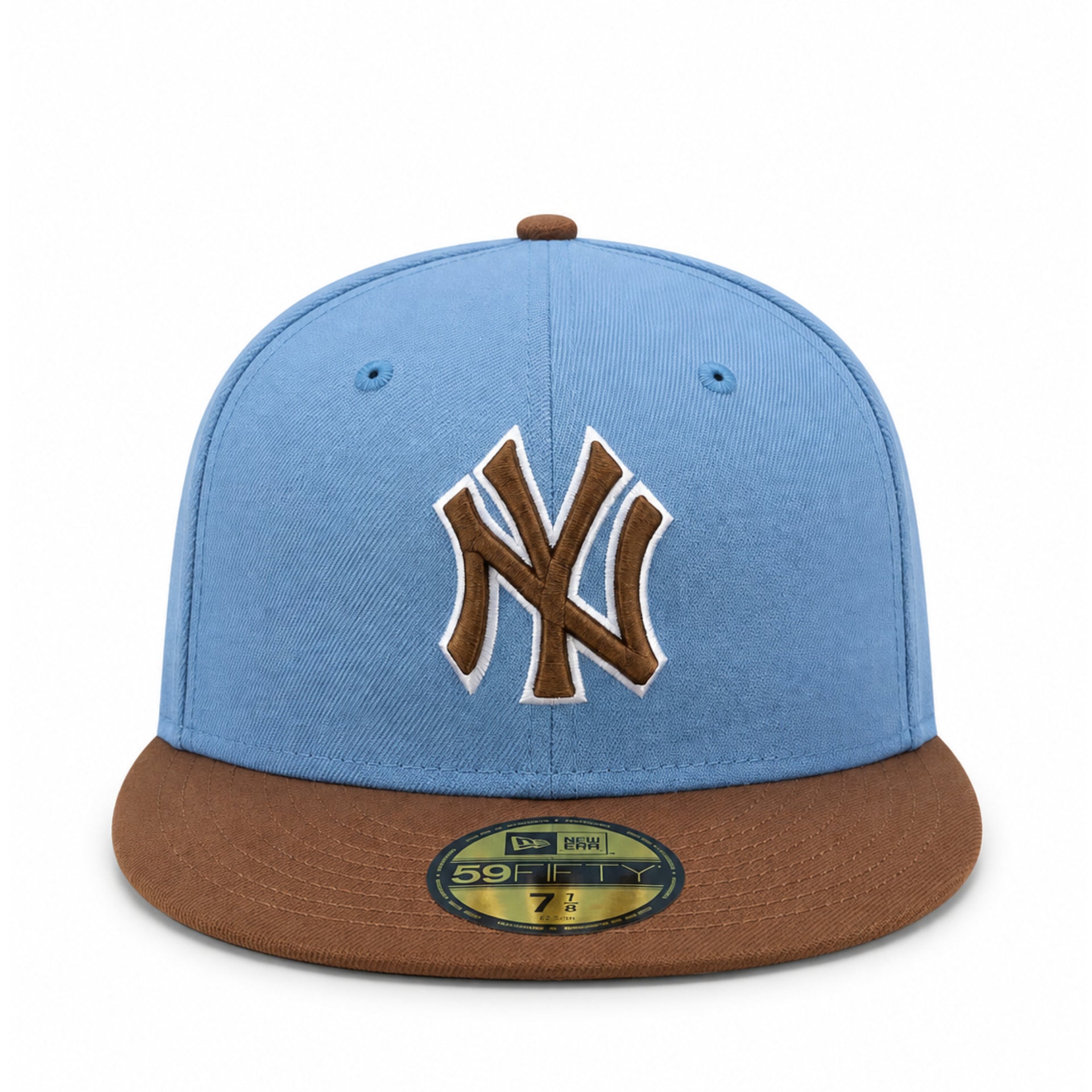 New Era New York Yankees Light Blue/Brown 59FIFTY Fitted Hat front view