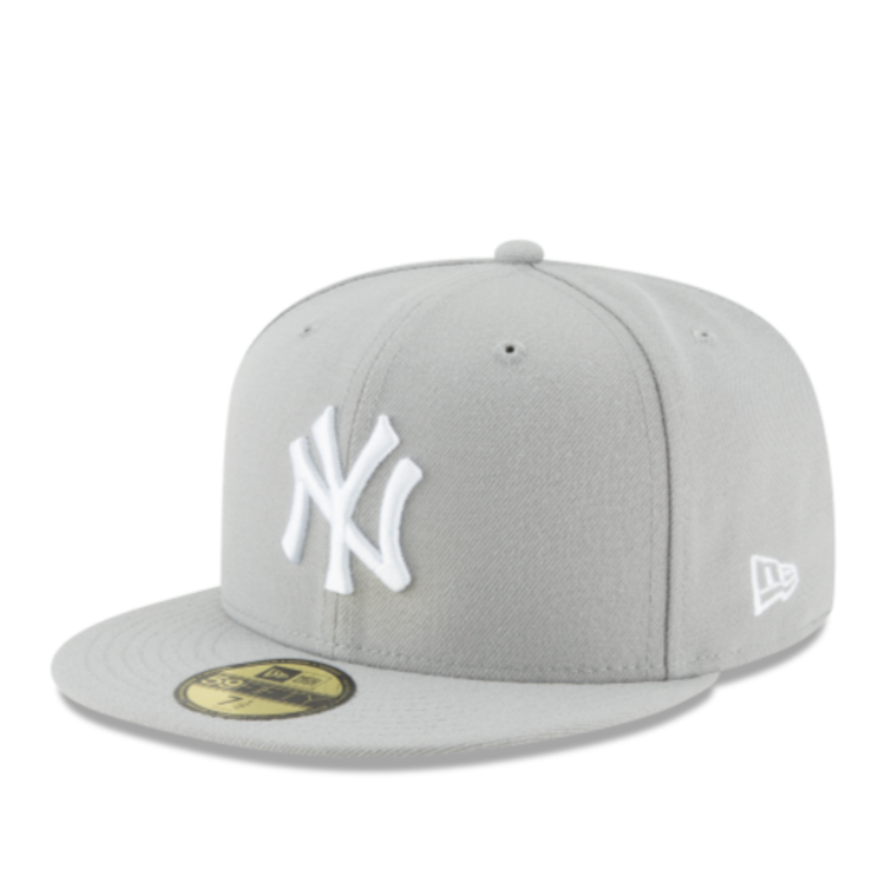 New Era New York Yankees light gray 59FIFTY fitted hat with white logo front