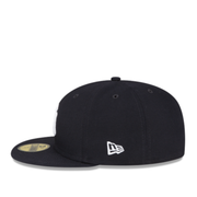 New Era New York Yankees navy on-field 59FIFTY fitted hat side view
