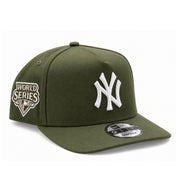 New Era New York Yankees Olive Green 9FIFTY A-Frame Snapback Hat front angled view