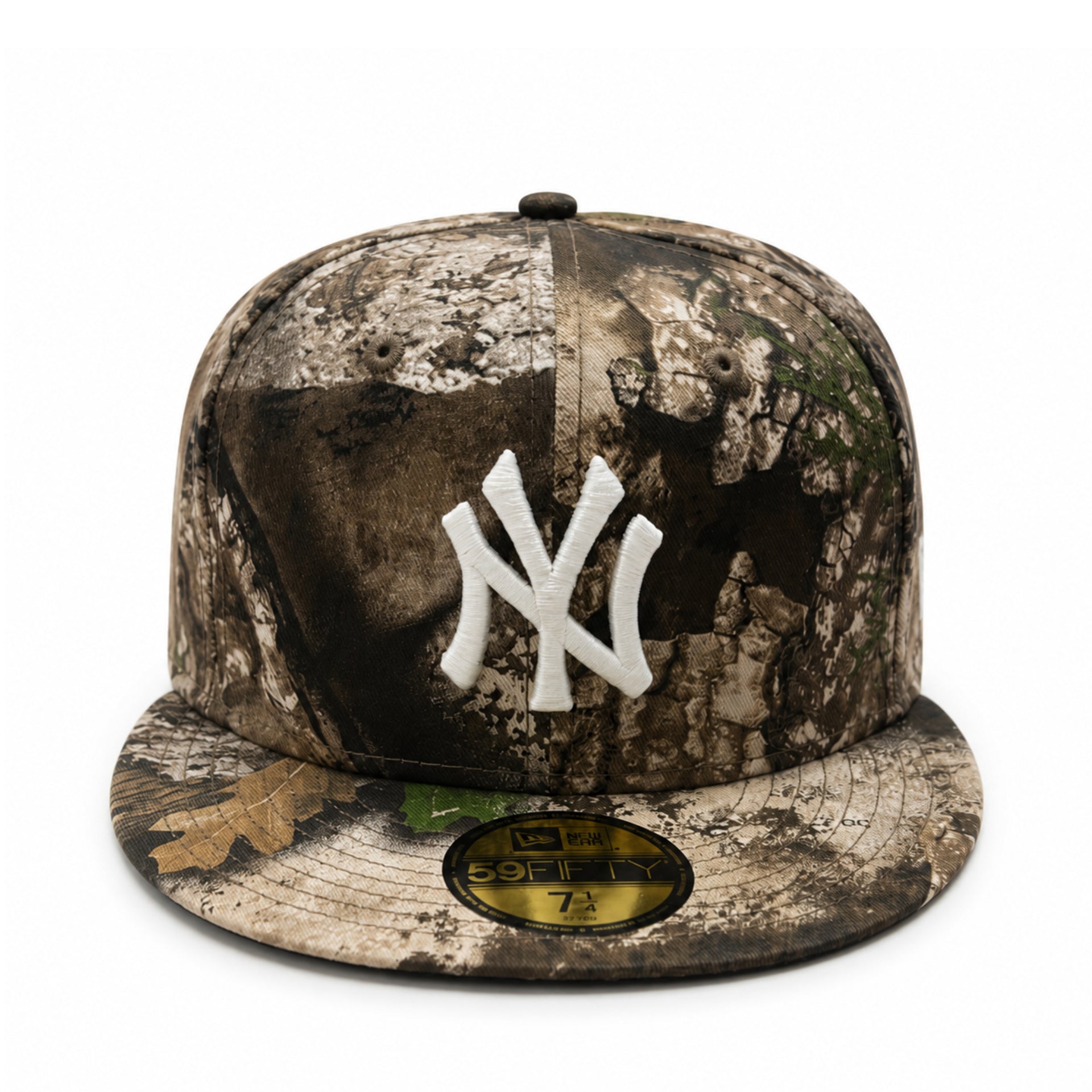 New Era New York Yankees Real Tree Camo 59FIFTY Fitted Hat front view