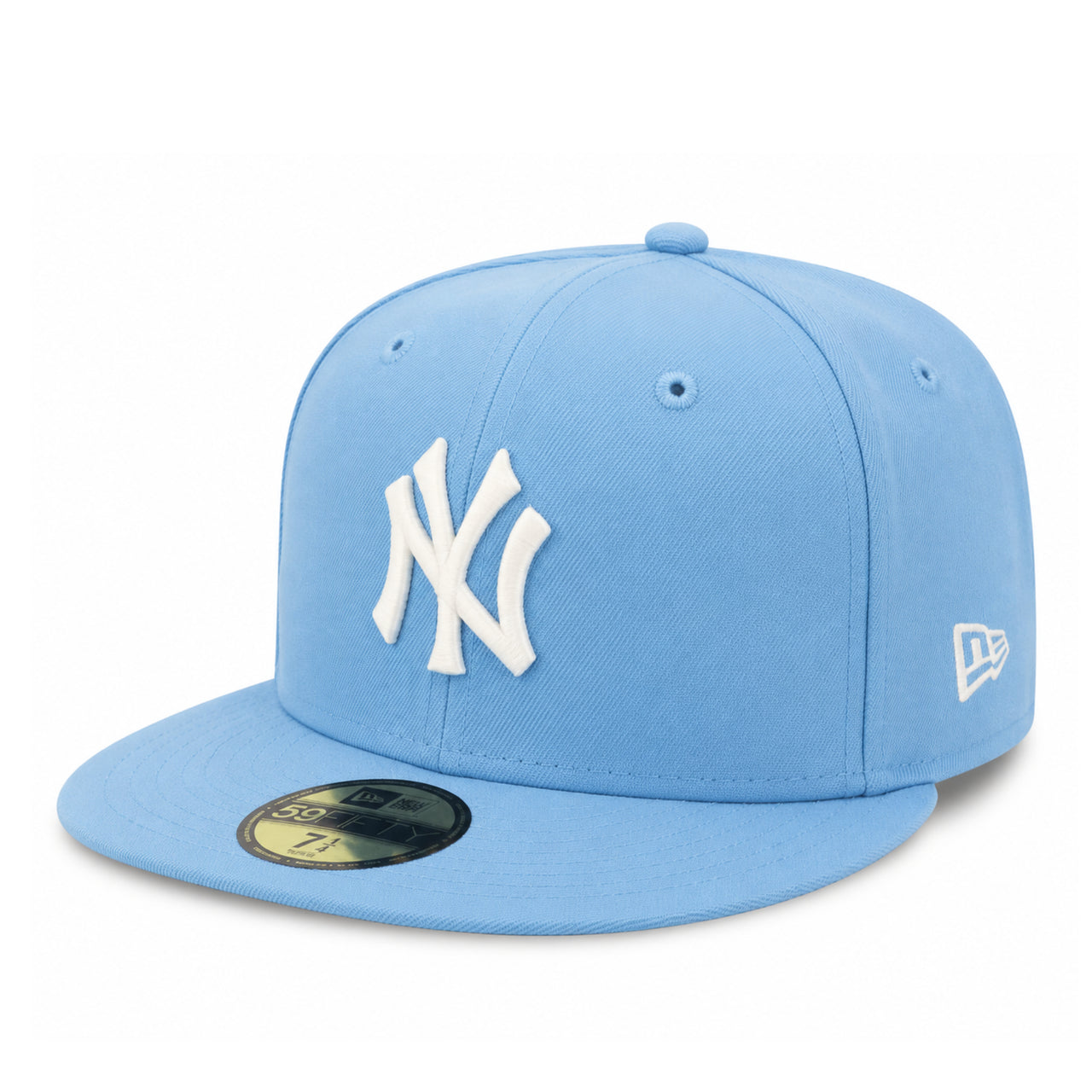 New Era New York Yankees Sky Blue White 59FIFTY Fitted Hat front side view