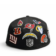 back view of New Era NFL All Over Multi Patch 59FIFTY Fitted Hat-Black