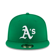 New Era Oakland Athletics A's Kelly Green On-Field 59FIFTY Fitted Hat front view
