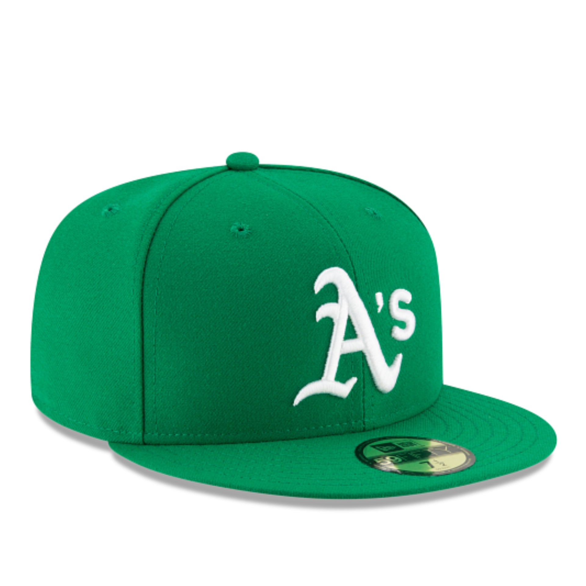 New Era Oakland Athletics A's Kelly Green On-Field 59FIFTY Fitted Hat front right view