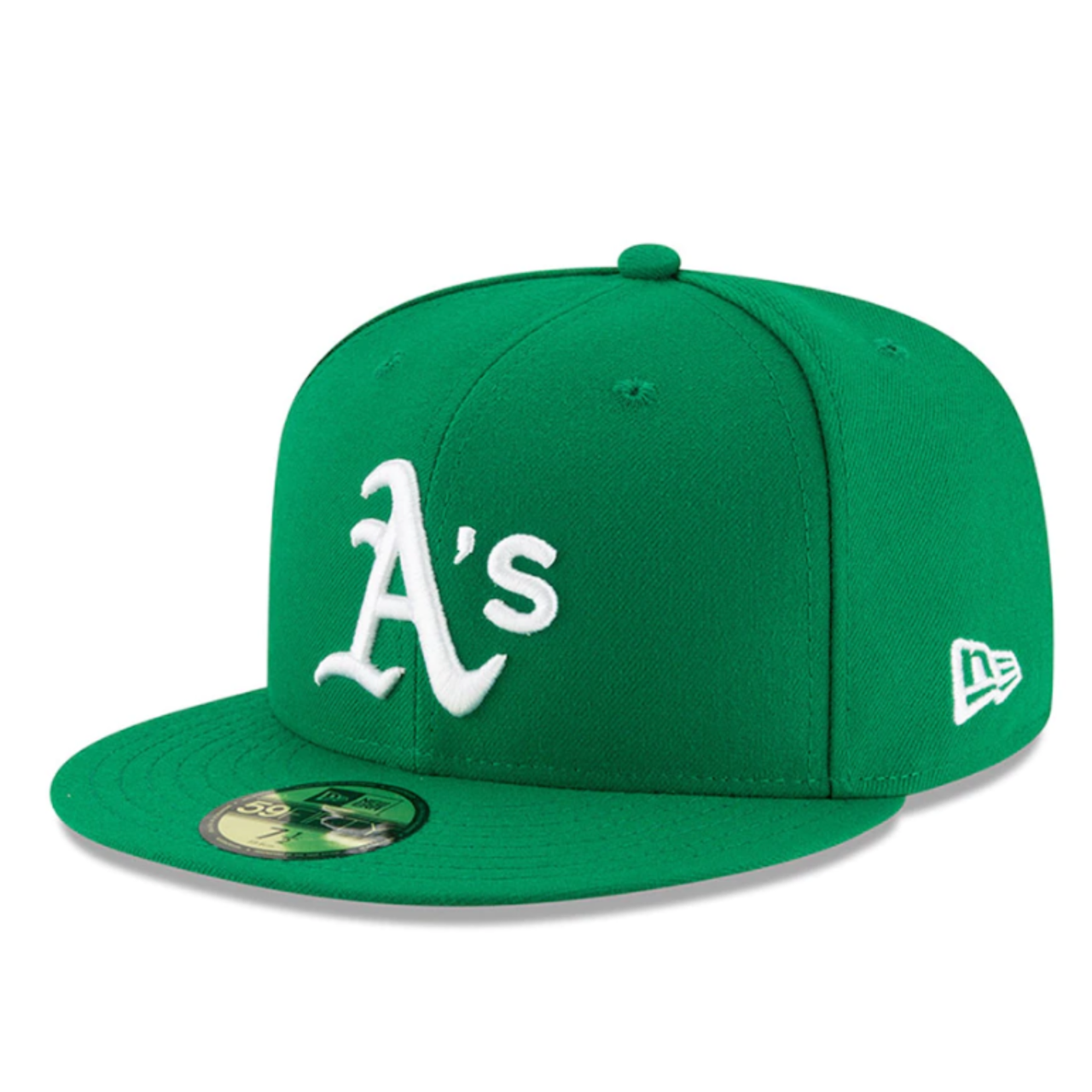New Era Oakland Athletics A's Kelly Green On-Field 59FIFTY Fitted Hat front left view
