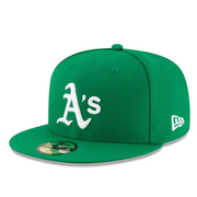 New Era Oakland Athletics A's Kelly Green On-Field 59FIFTY Fitted Hat front left view