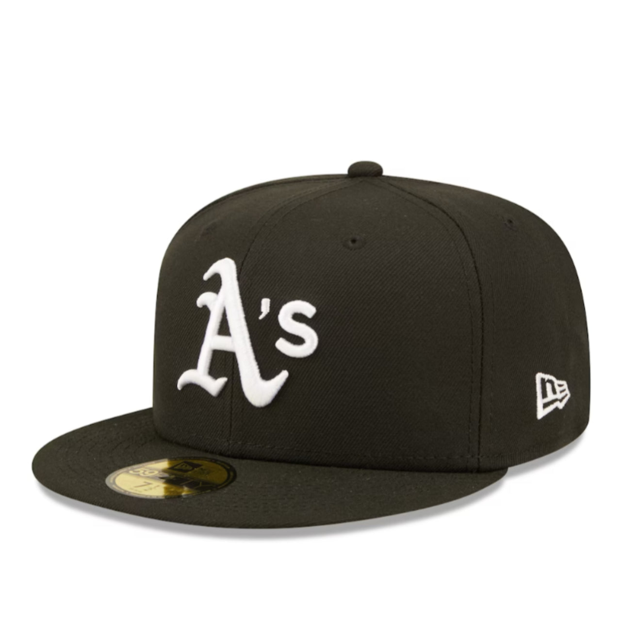 New Era Oakland Athletics A's Black White 59FIFTY Fitted Hat front view