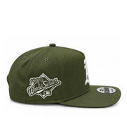 New Era Oakland Athletics 1989 World Series Olive 9FIFTY A-Frame Snapback Hat side view