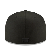 Back View of New Era Oakland Athletics A’s Black on Black 59FIFTY Fitted Hat