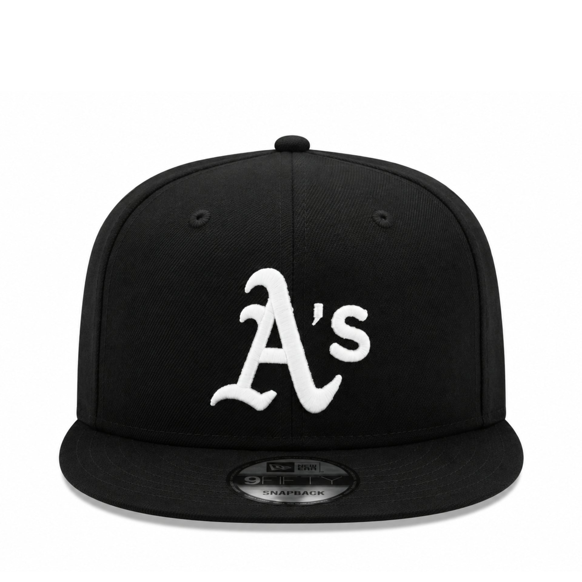 New Era Oakland Athletics A's Black White 9FIFTY Snapback front view