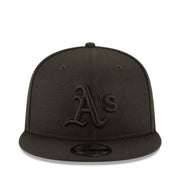 New Era Oakland Athletics A's Black on Black 9FIFTY Snapback front view