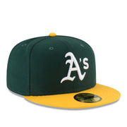 New Era Oakland Athletics A’s Green Yellow 59FIFTY Fitted Hat front right view