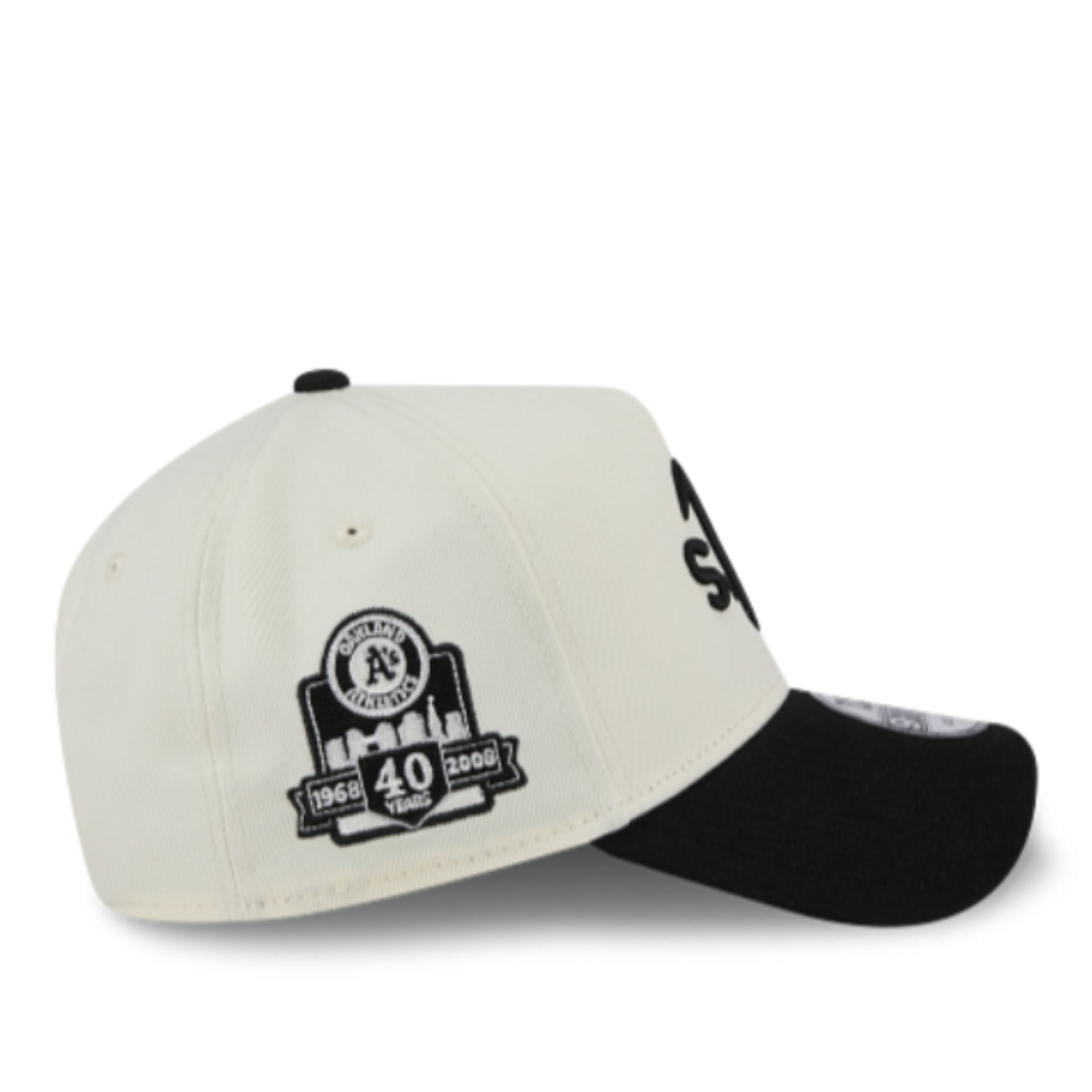 New Era Oakland Athletics Upside Down Chrome Black 9FORTY A-FRAME Snapback Hat right side view