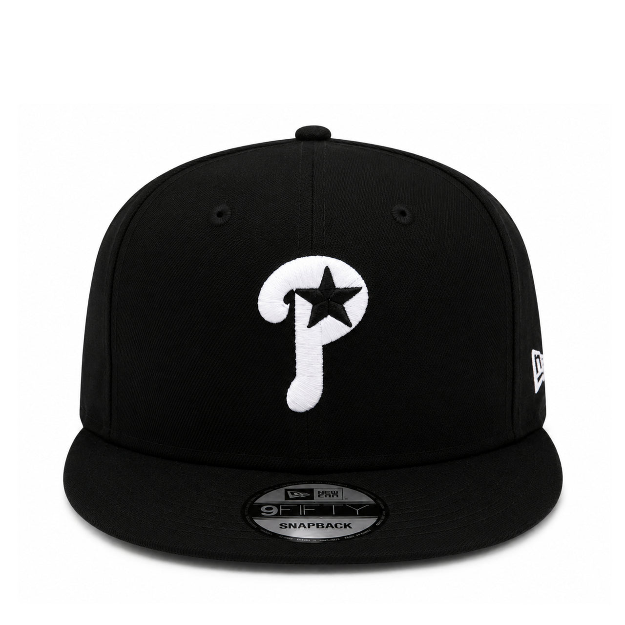 Philadelphia Phillies Black Star Exclusive 9FIFTY Snapback Hat front view