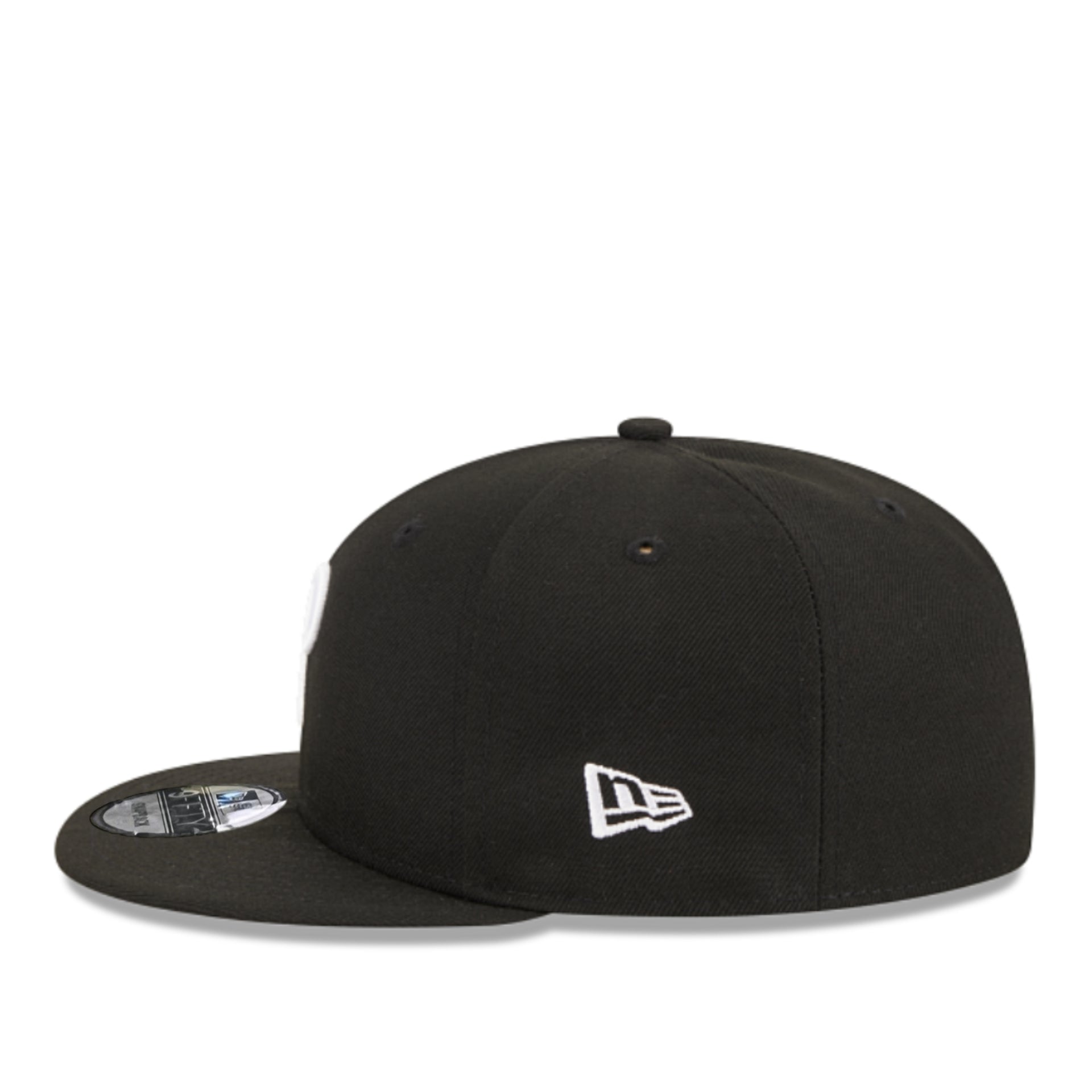 New Era Philadelphia Phillies Black White 9FIFTY Snapback Hat left side view