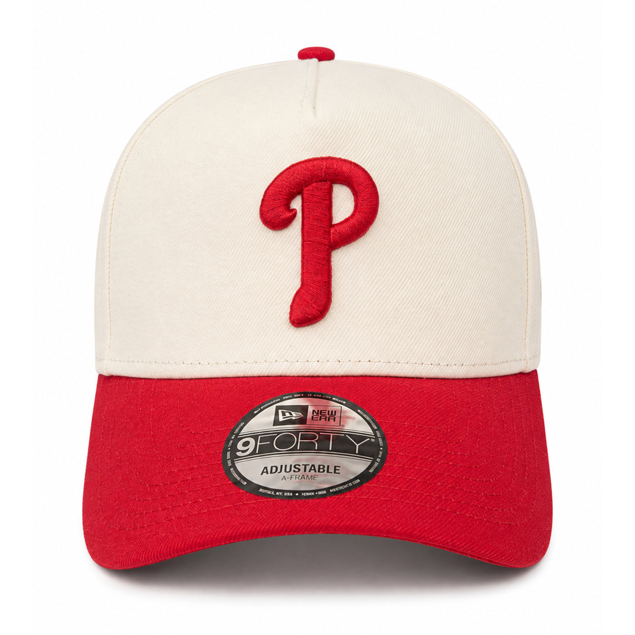 New Era Philadelphia Phillies Chrome Red 9FORTY A-FRAME Snapback Hat front view