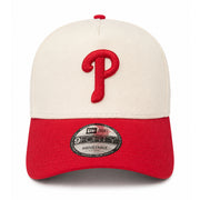 New Era Philadelphia Phillies Chrome Red 9FORTY A-FRAME Snapback Hat front view