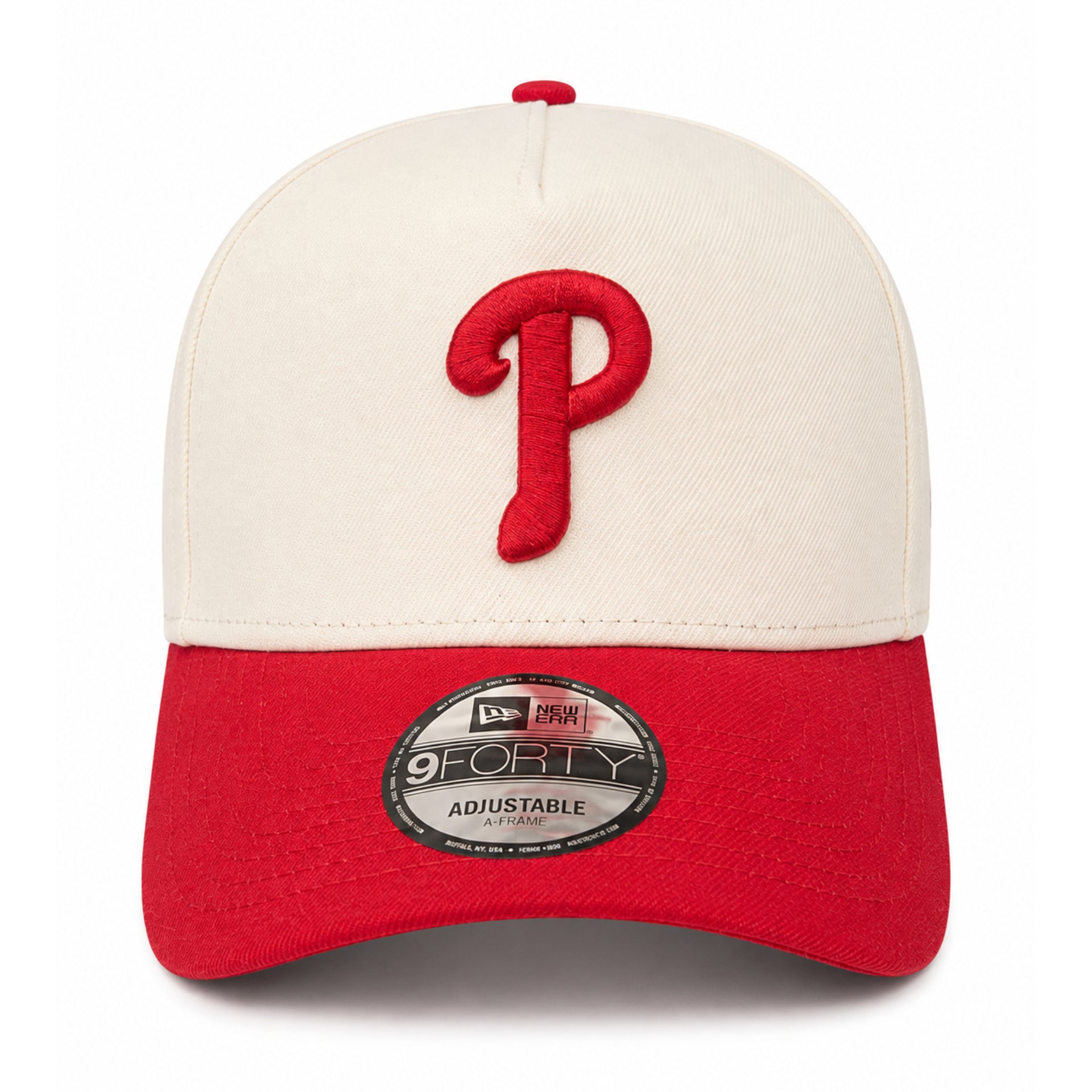 New Era Philadelphia Phillies Chrome Red 9FORTY A-FRAME Snapback Hat front view