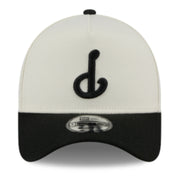 New Era Philadelphia Phillies Upside Down Chrome Black 9FORTY A-Frame Snapback Hat front view