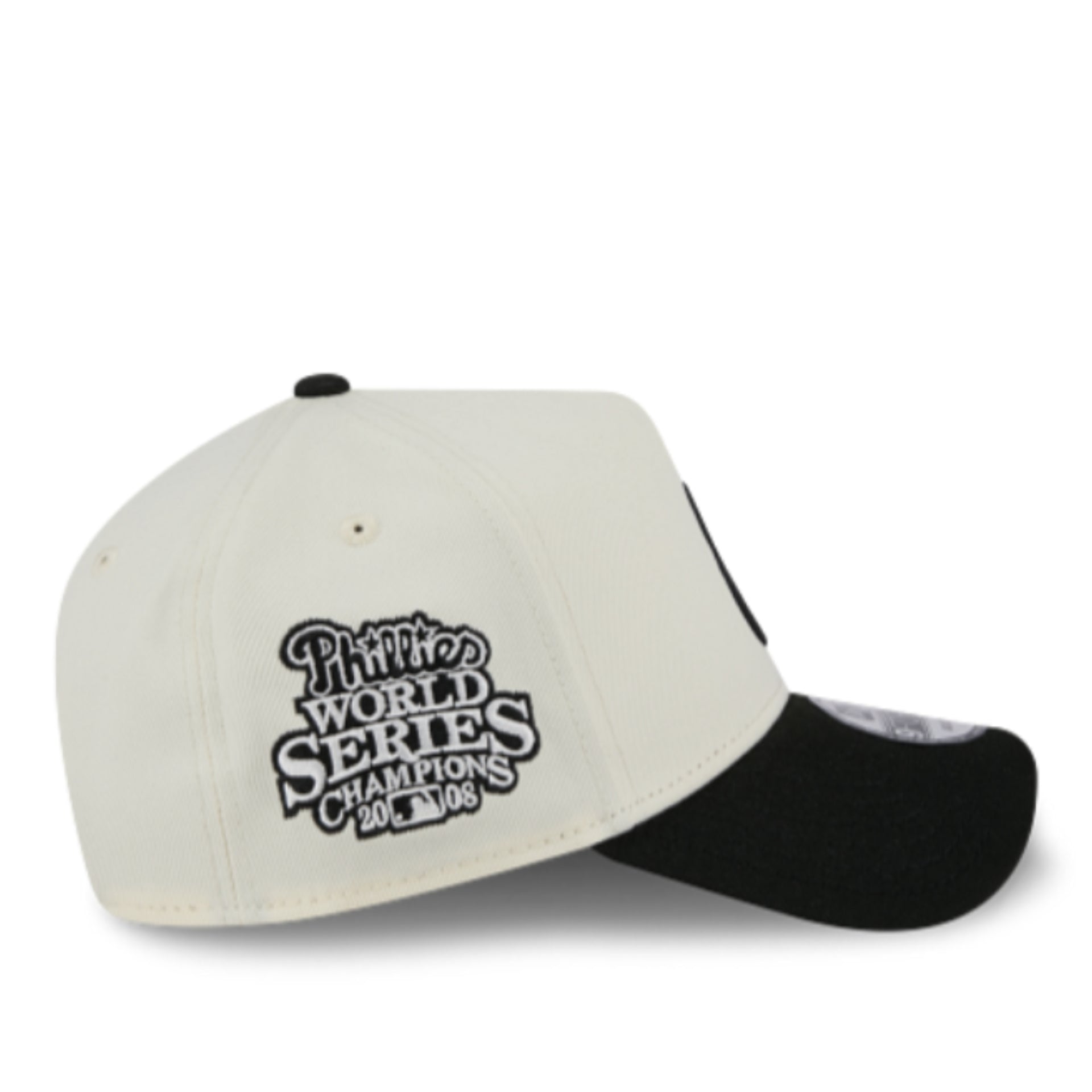 New Era Philadelphia Phillies Upside Down Chrome Black 9FORTY A-Frame Snapback Hat right side view