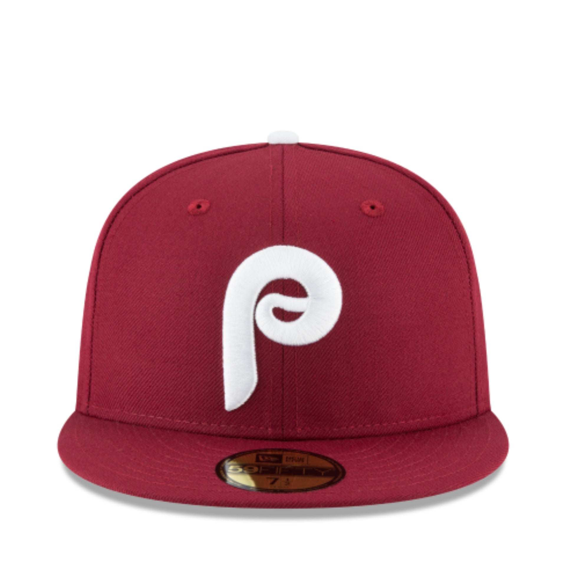 New Era Philadelphia Phillies Maroon 1970 Cooperstown 59FIFTY Hat front view