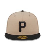 New Era Pittsburgh Pirates 59FIFTY Fitted Hat - Camel Black front view