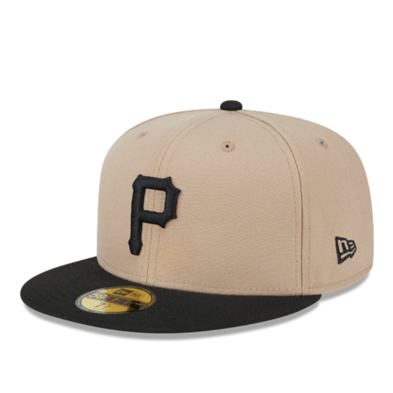 New Era Pittsburgh Pirates 59FIFTY Fitted Hat - Camel Black front left view