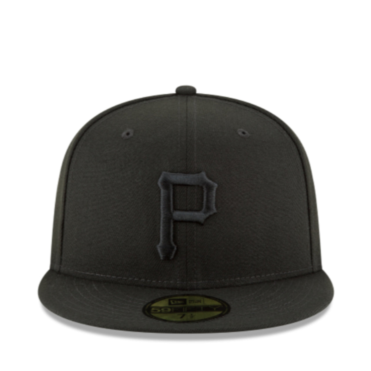 New Era Pittsburgh Pirates Black on Black 59FIFTY Fitted Hat front view