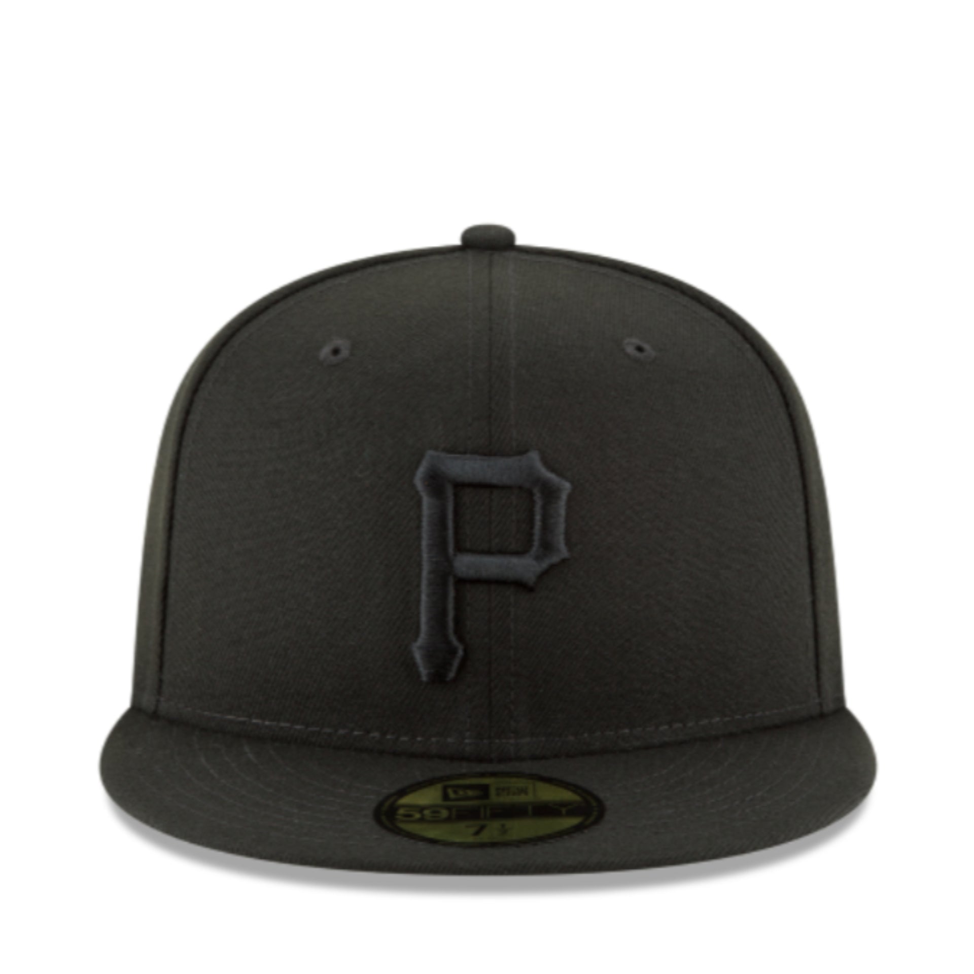 New Era Pittsburgh Pirates Black on Black 59FIFTY Fitted Hat front view