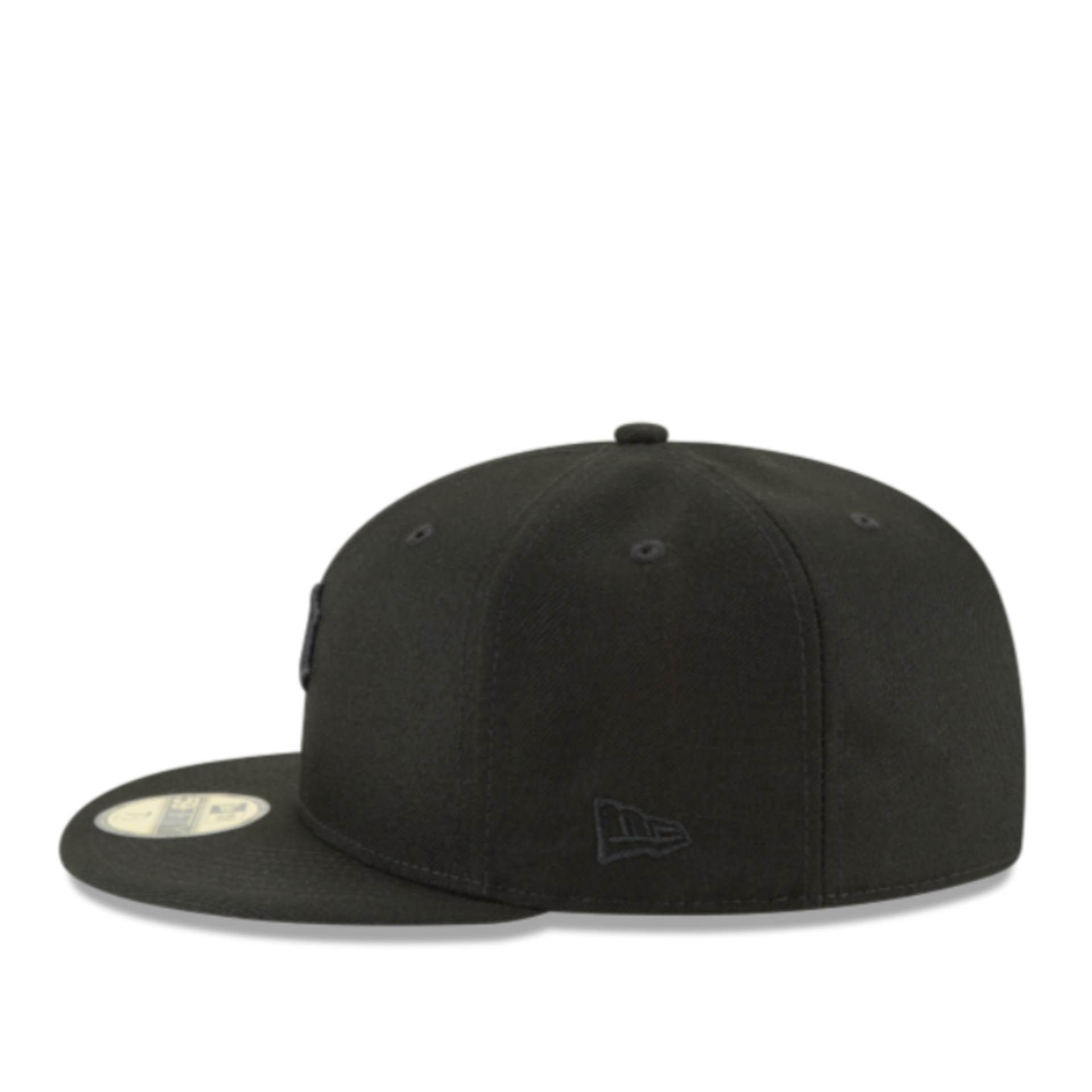 New Era Pittsburgh Pirates Black on Black 59FIFTY Fitted Hat left side view