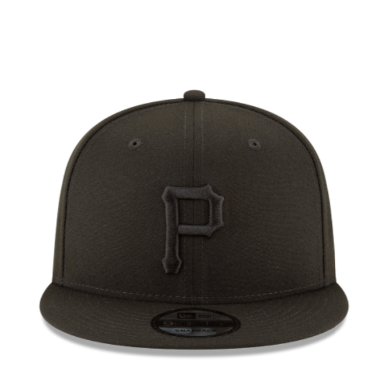 New Era Pittsburgh Pirates Black Out 9FIFTY Snapback Hat front view