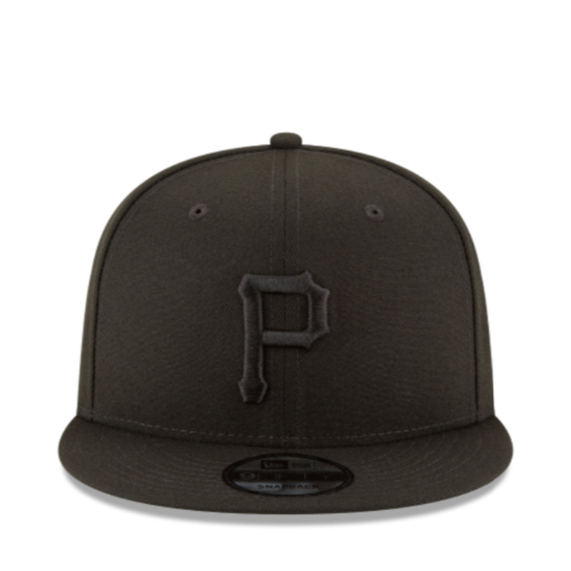 New Era Pittsburgh Pirates Black Out 9FIFTY Snapback Hat front view