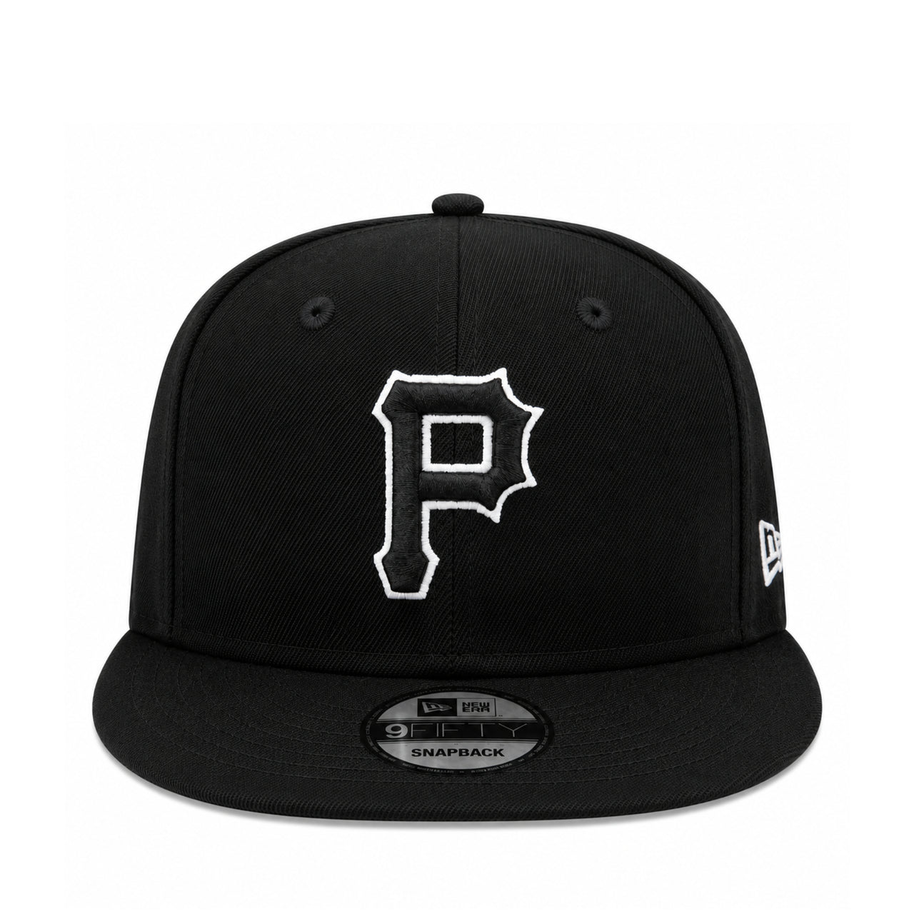 New Era Pittsburgh Pirates Black White Outline 9FIFTY Snapback Hat front view