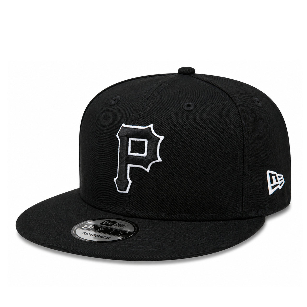 New Era Pittsburgh Pirates Black White Outline 9FIFTY Snapback Hat front side view