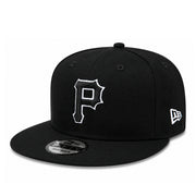 New Era Pittsburgh Pirates Black White Outline 9FIFTY Snapback Hat front side view
