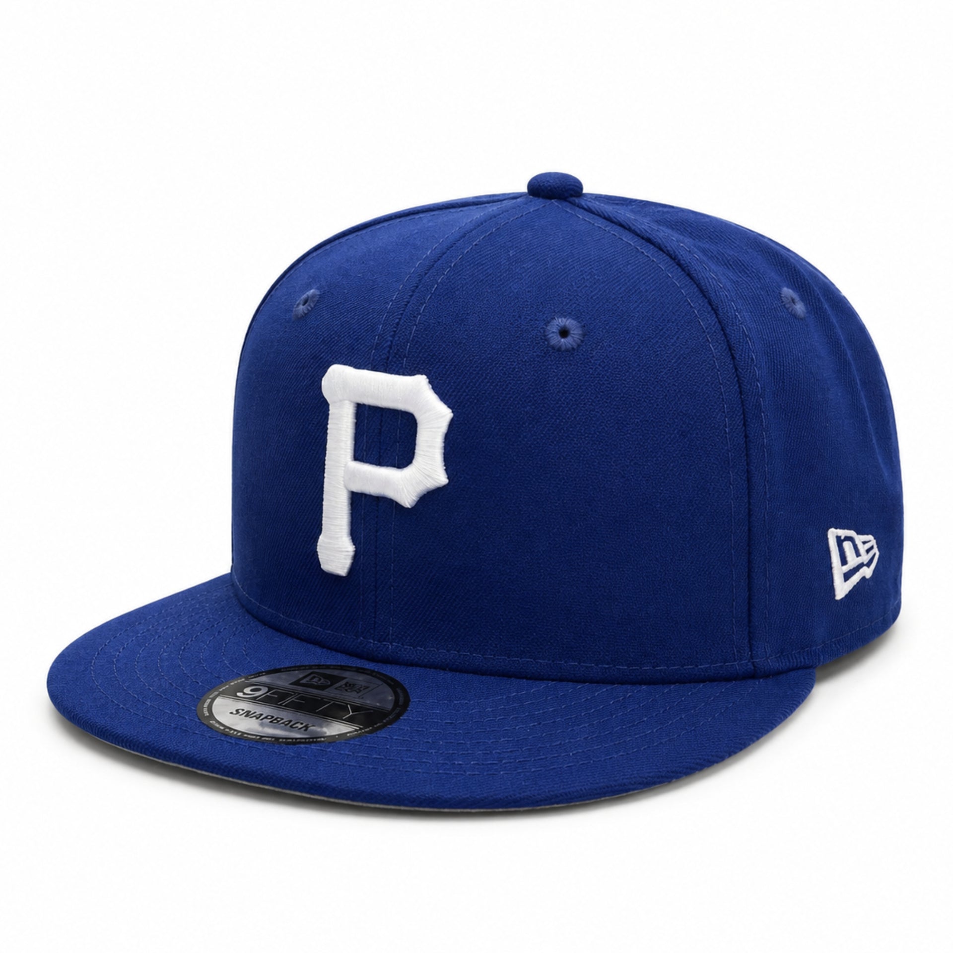 New Era Pittsburgh Pirates Royal Blue 9FIFTY Snapback Hat front angle view