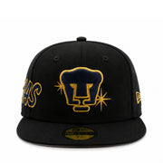 New Era Pumas UNAM Black 59FIFTY Fitted Hat front view
