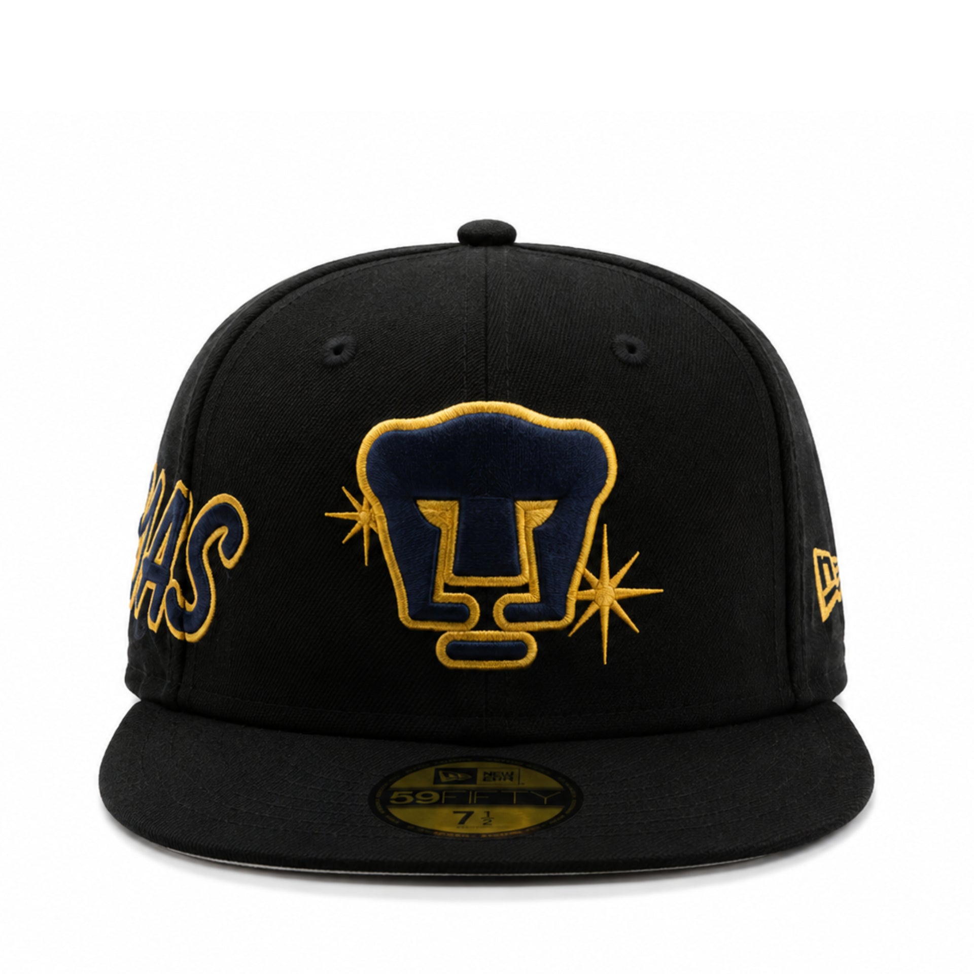 New Era Pumas UNAM Black 59FIFTY Fitted Hat front view