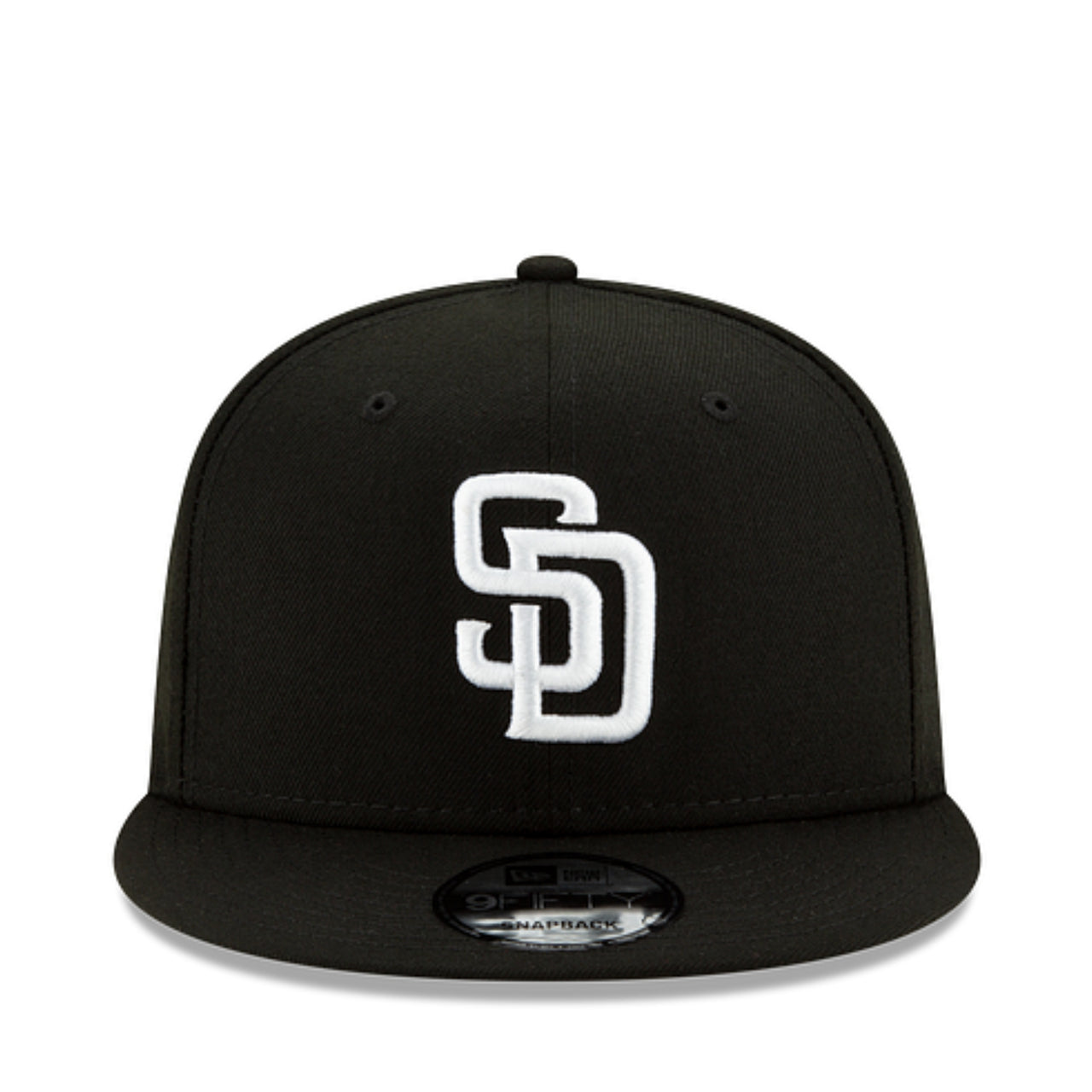 New Era San Diego Padres 9FIFTY Snapback Hat - Black White front view