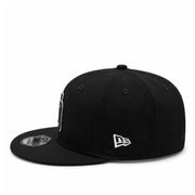 New Era San Diego Padres 9FIFTY Snapback Hat - Black White Outlined left side view