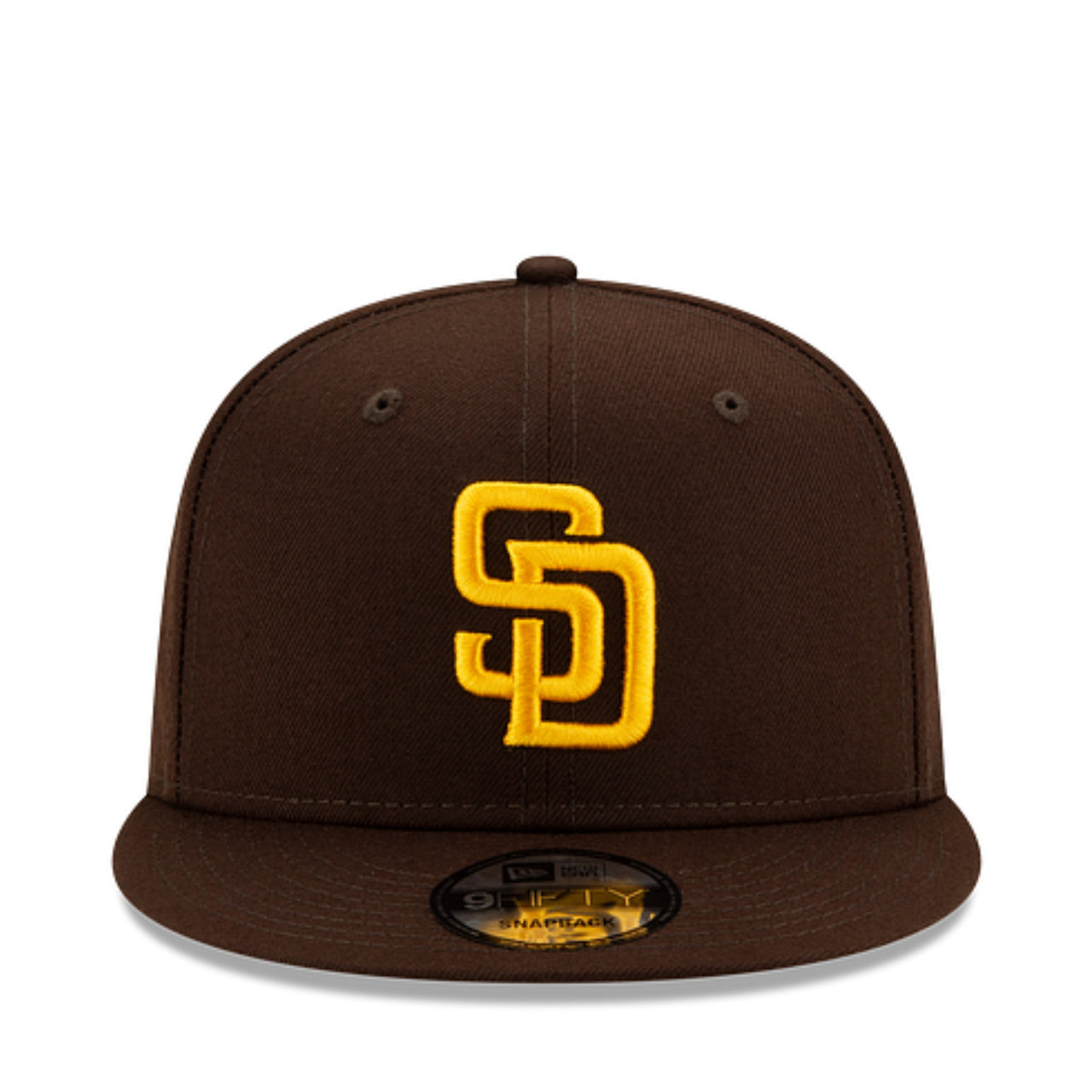 New Era San Diego Padres SD Brown Authentic Collection 9FIFTY Snapback Hat front view