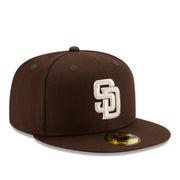 New Era San Diego Padres SD Brown Beige On-Field 59FIFTY Fitted Hat front right view